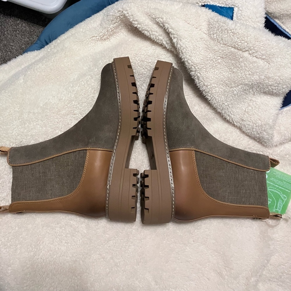 Sam Edelman Laguna2 Waterproof suede boots in Desert Olive (camel & tan) 6.5 - Picture 4 of 7